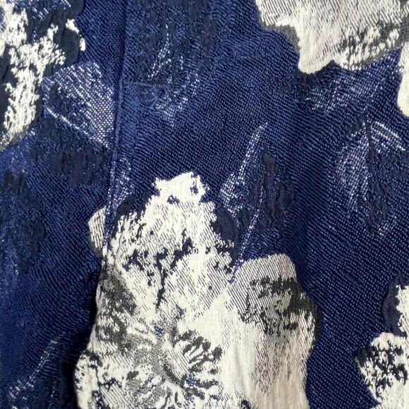 7 for all Mankind Size 25 Blue White Floral Ankle Skinny Textured Pants Stretch - Picture 2 of 8